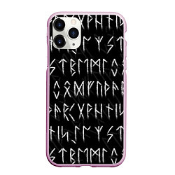 Чехол iPhone 11 Pro матовый СЛАВЯНСКИЕ СКАНДИНАВСКИЕ РУНЫ РУНИЧЕСКИЙ АЛФАВИТ, цвет: 3D-розовый