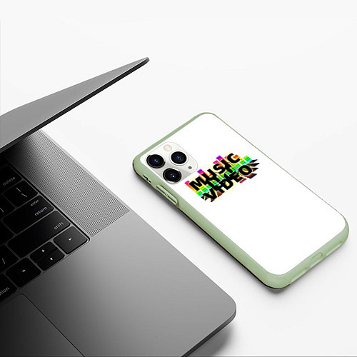 Чехол iPhone 11 Pro матовый Merch - DJ MUSICVIDEO / 3D-Салатовый – фото 3