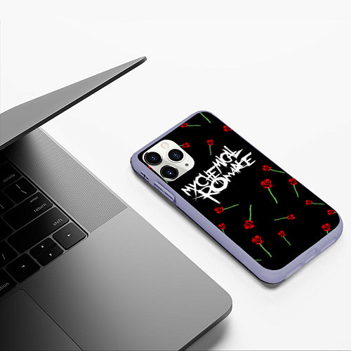 Чехол iPhone 11 Pro матовый MY CHEMICAL ROMANCE РОЗЫ MCR ROSES / 3D-Светло-сиреневый – фото 3