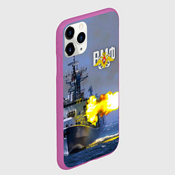 Чехол iPhone 11 Pro матовый Выстрел из крейсера, цвет: 3D-фиолетовый — фото 2