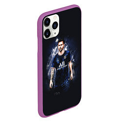 Чехол iPhone 11 Pro матовый Lionel Messi Paris Saint-Germain, цвет: 3D-фиолетовый — фото 2