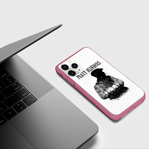 Чехол iPhone 11 Pro матовый Thomas Shelby Peaky Blinders / 3D-Малиновый – фото 3
