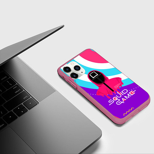 Чехол iPhone 11 Pro матовый Игра в кальмара / 3D-Малиновый – фото 3