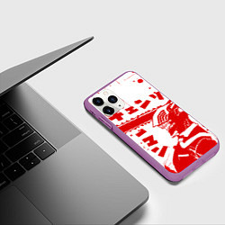 Чехол iPhone 11 Pro матовый Chainsaw Man, Человек-бензопила, цвет: 3D-фиолетовый — фото 2