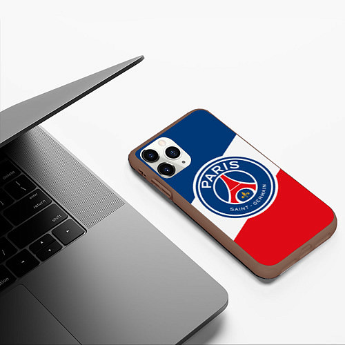 Чехол iPhone 11 Pro матовый Paris Saint-Germain FC / 3D-Коричневый – фото 3