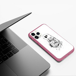 Чехол iPhone 11 Pro матовый Добродушное приведение белый, полиэстер, цвет: 3D-малиновый — фото 2