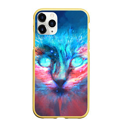 Чехол iPhone 11 Pro матовый ВСЕЛЕНСКИЙ КОТ, цвет: 3D-желтый