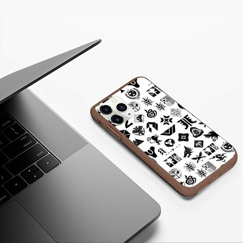 Чехол iPhone 11 Pro матовый DESTINY 2 LOGO PATTERN ДЕСТИНИ / 3D-Коричневый – фото 3