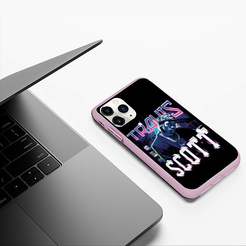 Чехол iPhone 11 Pro матовый Travis Scott RAP / 3D-Розовый – фото 3