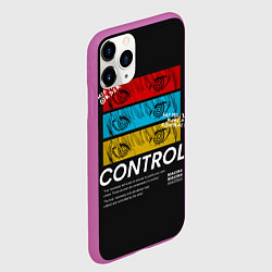 Чехол iPhone 11 Pro матовый Макима следит за тобой Человек бензопила, цвет: 3D-фиолетовый — фото 2