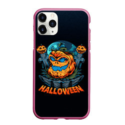 Чехол iPhone 11 Pro матовый Ночь ужасов!, цвет: 3D-малиновый