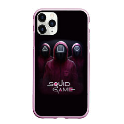 Чехол iPhone 11 Pro матовый SQUID GAME ИГРА В КАЛЬМАРА СОТРУДНИКИ, цвет: 3D-розовый