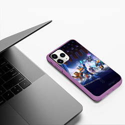 Чехол iPhone 11 Pro матовый MINECRAFT АРМИЯ КРИПЕРОВ, цвет: 3D-фиолетовый — фото 2