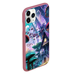 Чехол iPhone 11 Pro матовый FantasyFish, цвет: 3D-малиновый — фото 2