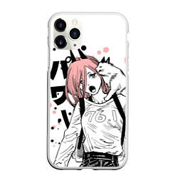 Чехол iPhone 11 Pro матовый Power с котиком - Chainsaw Man, цвет: 3D-белый