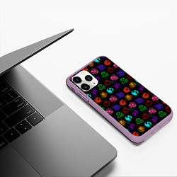 Чехол iPhone 11 Pro матовый 7 СМЕРТНЫХ ГРЕХОВ АНИМЕ , ПАТТЕРН СИМВОЛЫ В ЦВЕТЕ, цвет: 3D-сиреневый — фото 2