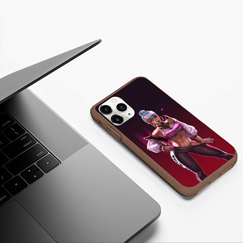 Чехол iPhone 11 Pro матовый League of Legends Qiyana / 3D-Коричневый – фото 3