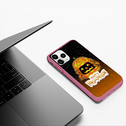 Чехол iPhone 11 Pro матовый ТЫКВА КОСМОНАВТ SPACE HALLOWEEN, цвет: 3D-малиновый — фото 2