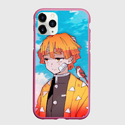 Чехол iPhone 11 Pro матовый КЛИНОК РАССЕКАЮЩИЙ ДЕМОНОВ, ЗЕНИТЦУ, цвет: 3D-малиновый