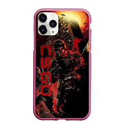 Чехол iPhone 11 Pro матовый CS GO SPECIAL OPERATION RED ALERT SKIN КС ГО КРАСН, цвет: 3D-малиновый