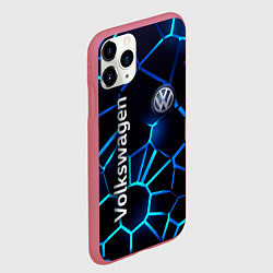Чехол iPhone 11 Pro матовый Фольксваген 3D плиты, цвет: 3D-малиновый — фото 2