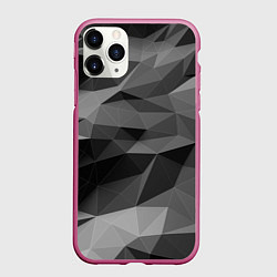 Чехол iPhone 11 Pro матовый Чб абстракция, цвет: 3D-малиновый