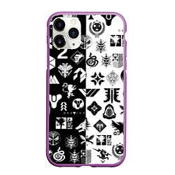 Чехол iPhone 11 Pro матовый DESTINY LOGOBOMBING ЧЁРНО БЕЛОЕ, цвет: 3D-фиолетовый