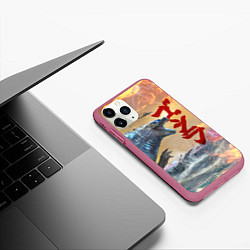 Чехол iPhone 11 Pro матовый ГОДЗИЛЛА АТАКУЕТ!, цвет: 3D-малиновый — фото 2