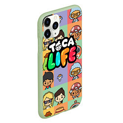 Чехол iPhone 11 Pro матовый Toca Life: Faces, цвет: 3D-салатовый — фото 2