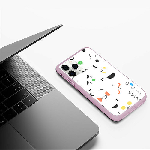 Чехол iPhone 11 Pro матовый TOCA BOCA УЗОР ФОН / 3D-Розовый – фото 3
