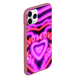 Чехол iPhone 11 Pro матовый Lover love, цвет: 3D-малиновый — фото 2