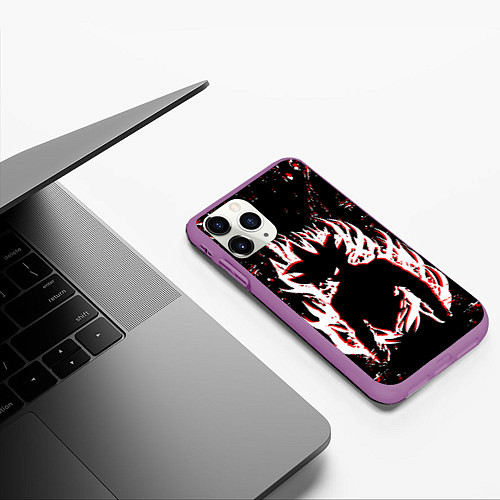 Чехол iPhone 11 Pro матовый Dragon ball super / 3D-Фиолетовый – фото 3