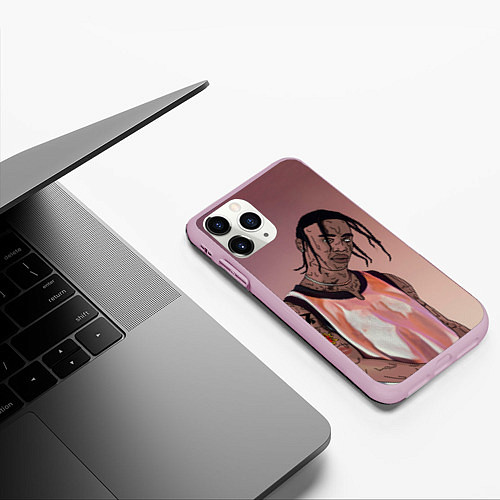 Чехол iPhone 11 Pro матовый Потёкший Тревис / 3D-Розовый – фото 3