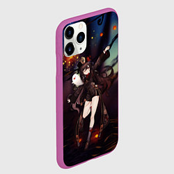 Чехол iPhone 11 Pro матовый Ху Тао Hu Tao, цвет: 3D-фиолетовый — фото 2