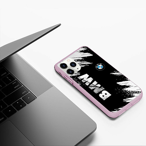 Чехол iPhone 11 Pro матовый BMW GRUNGE БМВ ГРАНЖ / 3D-Розовый – фото 3