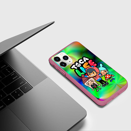 Чехол iPhone 11 Pro матовый Toca Life / 3D-Малиновый – фото 3