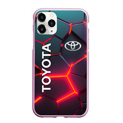 Чехол iPhone 11 Pro матовый TOYOTA 3D NEON ТОЙОТА 3Д ПЛИТЫ НЕОН, цвет: 3D-розовый