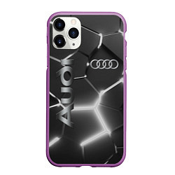 Чехол iPhone 11 Pro матовый AUDI GREY 3D ПЛИТЫ, цвет: 3D-фиолетовый