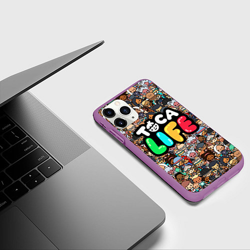 Чехол iPhone 11 Pro матовый Toca Life / 3D-Фиолетовый – фото 3