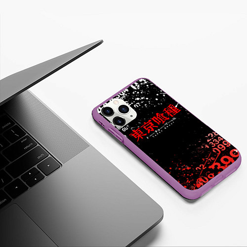 Чехол iPhone 11 Pro матовый TOKYO GHOUL МИНУС 7 ТОКИЙСКИЙ ГУЛЬ 1000-7 / 3D-Фиолетовый – фото 3