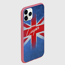 Чехол iPhone 11 Pro матовый Mini cooper Великобритания, цвет: 3D-малиновый — фото 2