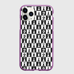 Чехол iPhone 11 Pro матовый Шахматы Шахматные Фигуры, цвет: 3D-фиолетовый