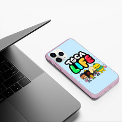 Чехол iPhone 11 Pro матовый Toca Life: Logo, цвет: 3D-розовый — фото 2