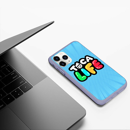 Чехол iPhone 11 Pro матовый Toca Life: Logo / 3D-Светло-сиреневый – фото 3