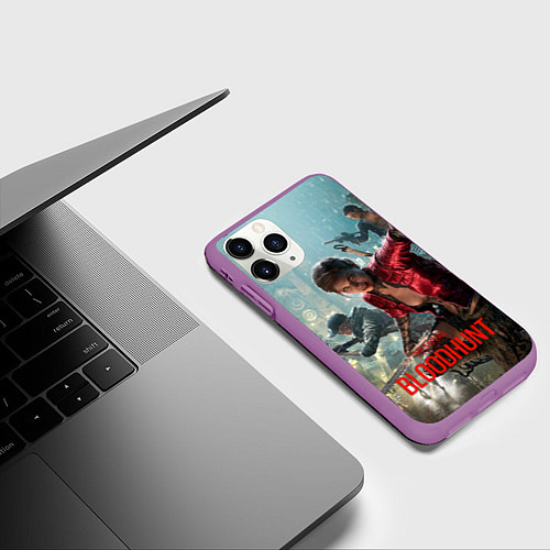 Чехол iPhone 11 Pro матовый Vampire: The Masquerade - Bloodhunt / 3D-Фиолетовый – фото 3