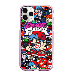 Чехол iPhone 11 Pro матовый FRIDAY NIGHT FUNKIN ВСЕ ПЕРСОНАЖИ, цвет: 3D-розовый