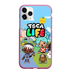 Чехол iPhone 11 Pro матовый Toca Life, цвет: 3D-малиновый