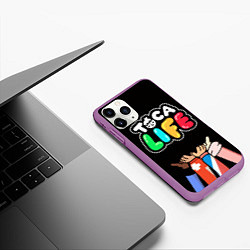 Чехол iPhone 11 Pro матовый Toca Life: Friends, цвет: 3D-фиолетовый — фото 2