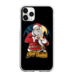 Чехол iPhone 11 Pro матовый Дед Мороз с Любовью, цвет: 3D-белый