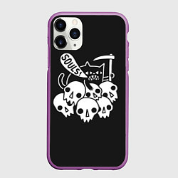 Чехол iPhone 11 Pro матовый Кот - Жнец, цвет: 3D-фиолетовый